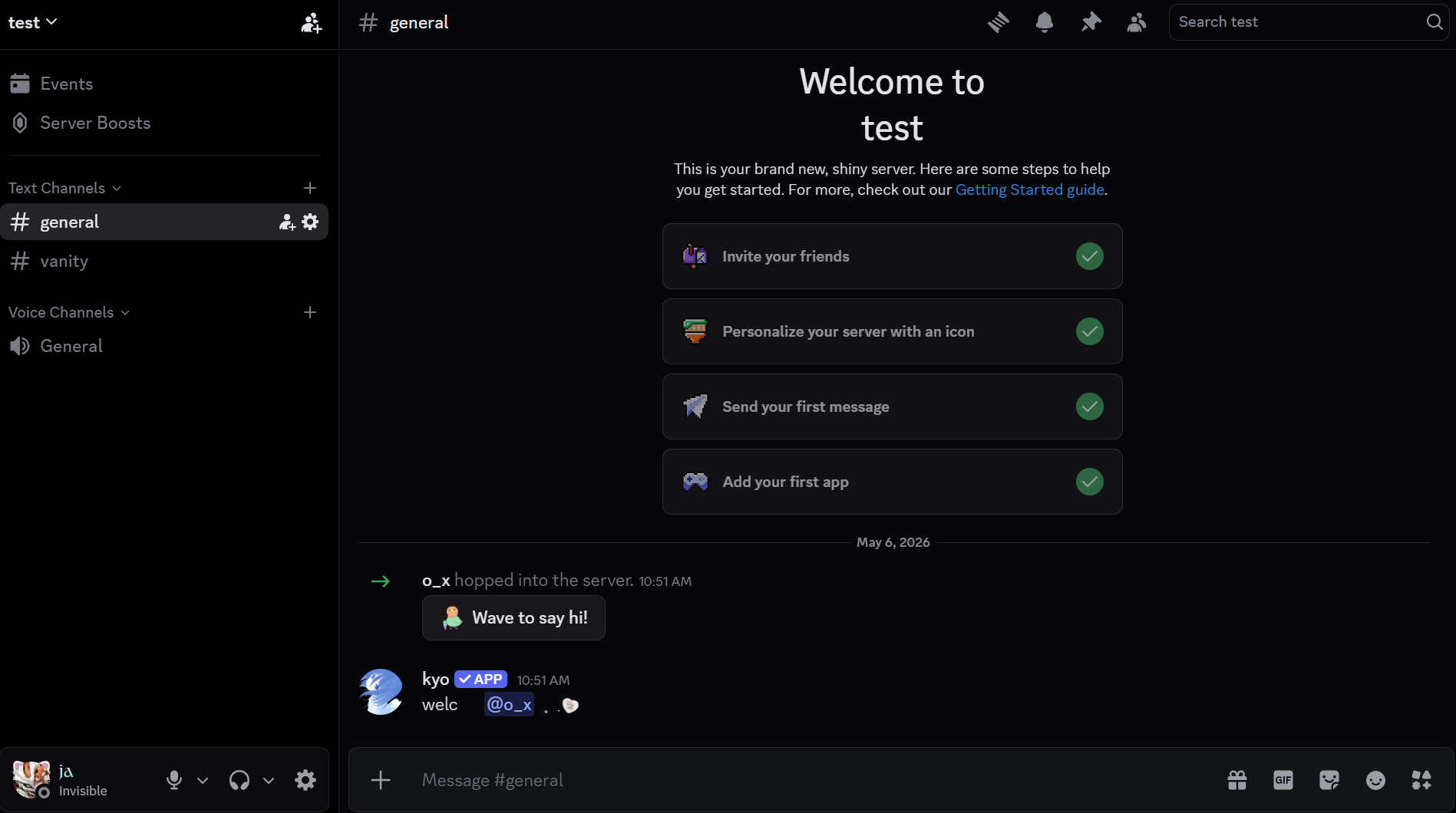 Welcome message being sent when a member joins the server